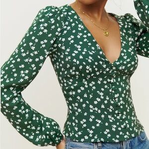 Floral Green Women's Top